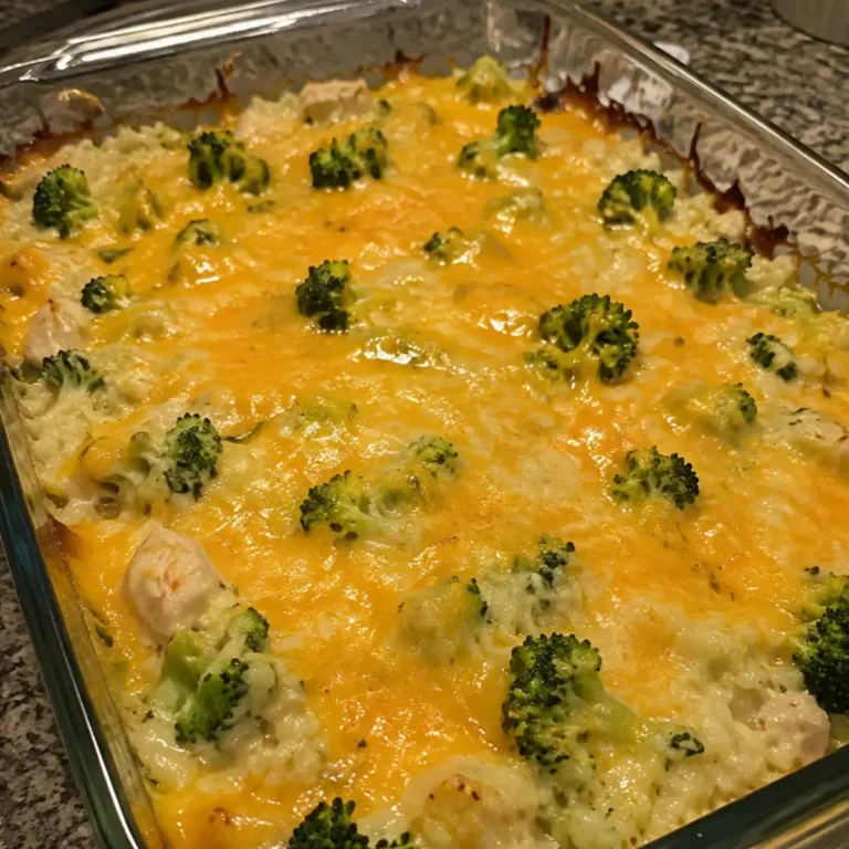 Broccoli Rice Cheese and Chicken Casserole