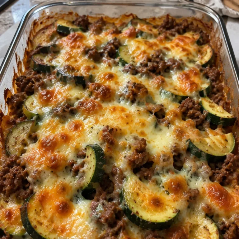 Cheesy Beef Zucchini Bake