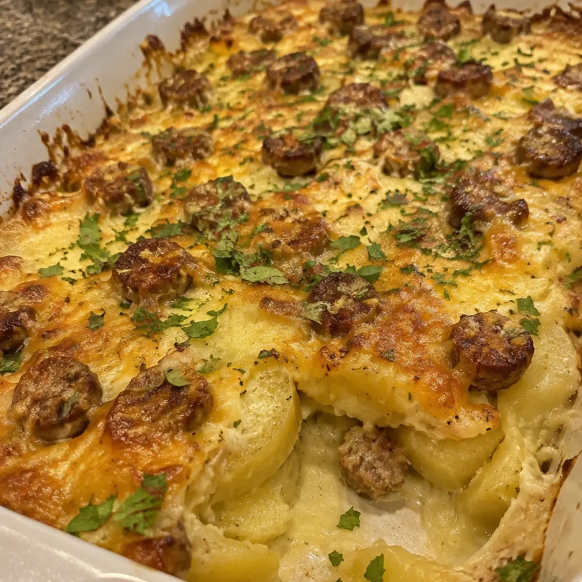 Cheesy Sausage and Potato Casserole