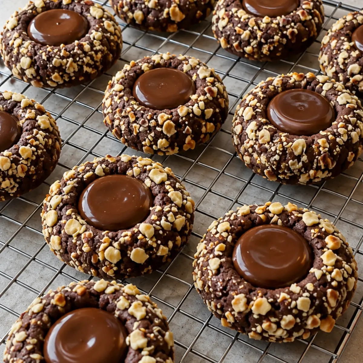 Chocolate Hazelnut Thumbprint Cookies