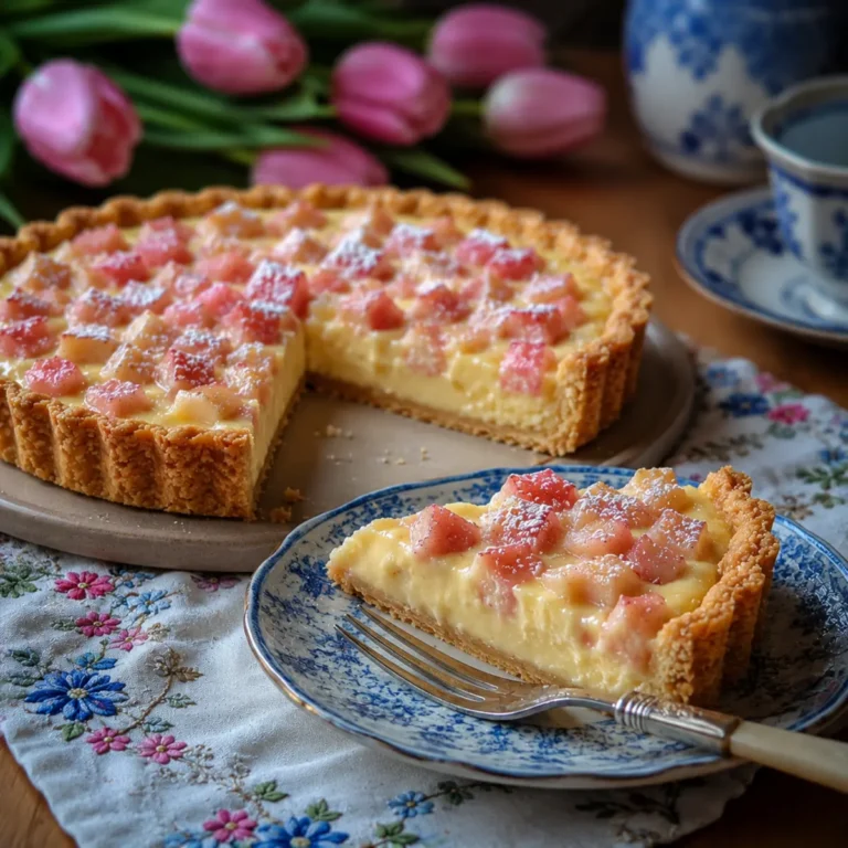 Cremige Rhabarbertarte