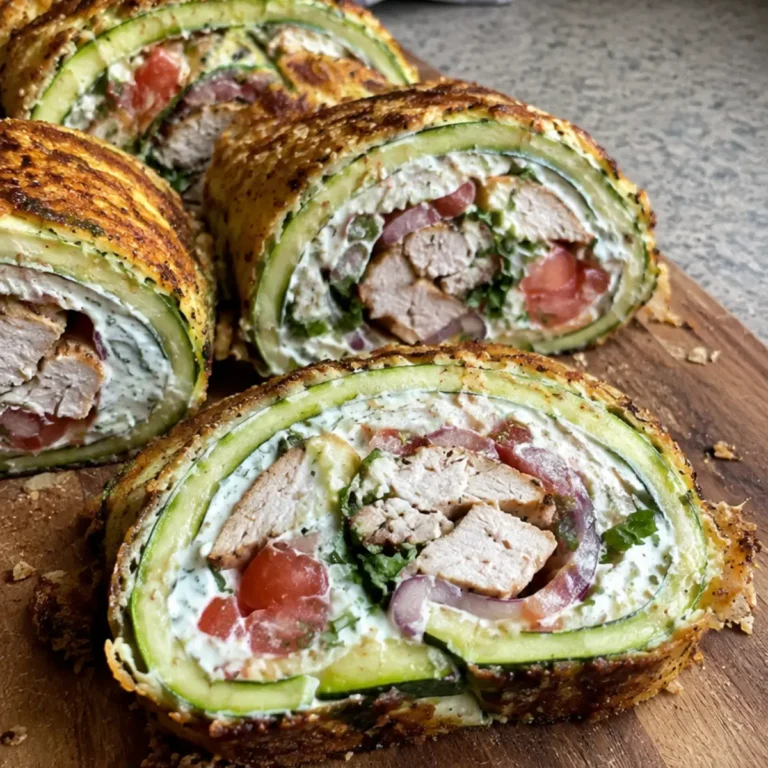 Easy Chicken Gyro Zucchini Roll