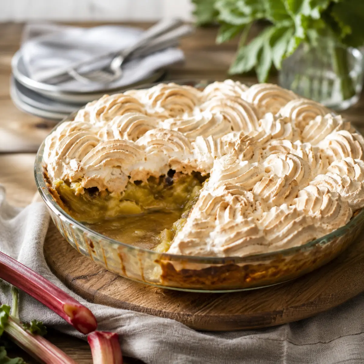 Elsässer Baiser Rhabarbertarte