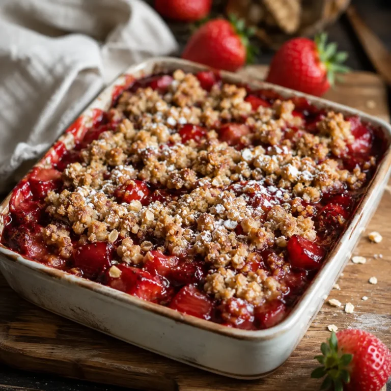 Erdbeer Rhabarber Crumble Bars