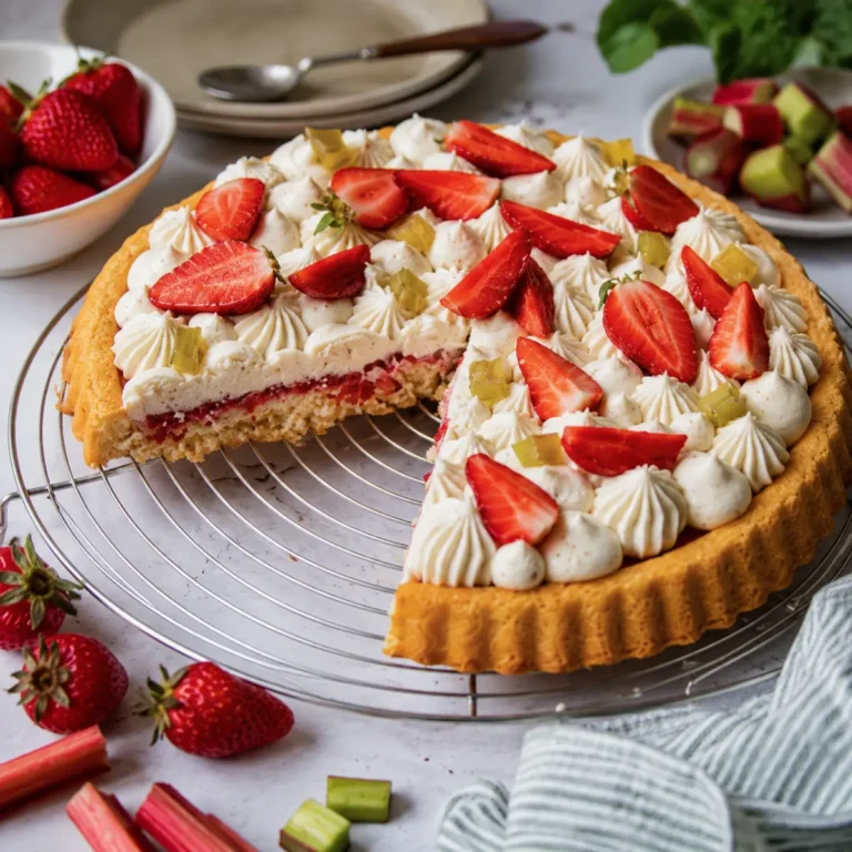 Erdbeer Rhabarber Vanille Kuchen