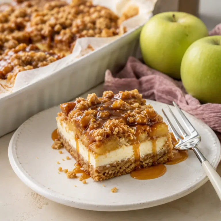 Karamell-Apfel-Cheesecake-Schnitten