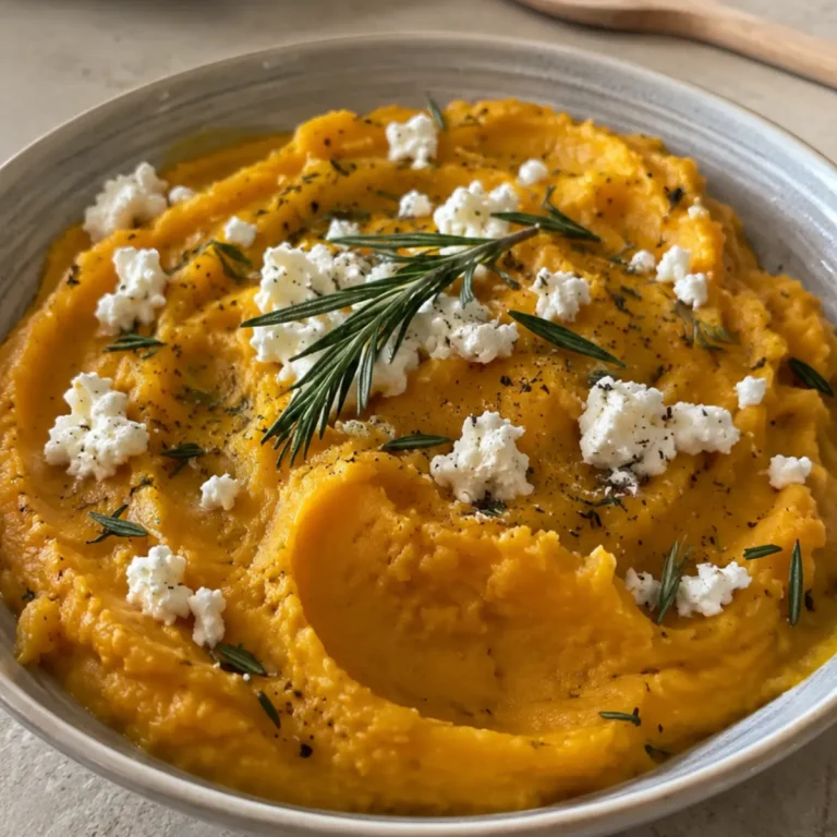 Mashed Butternut Squash with Goat Cheese and Rosemary