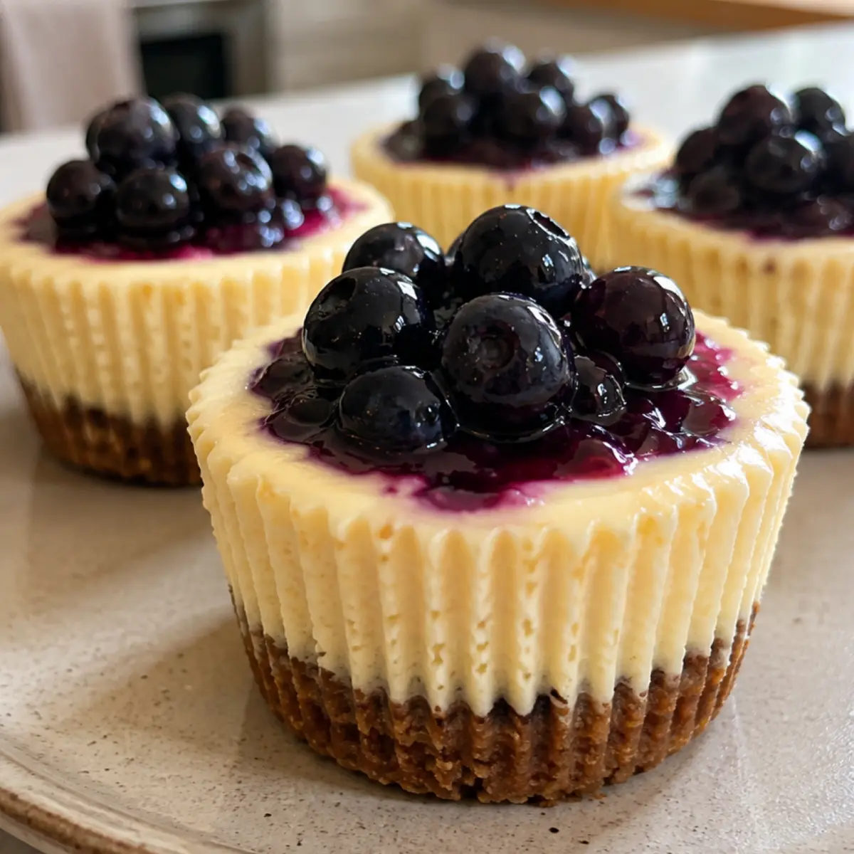 Mini Blueberry Cheesecakes