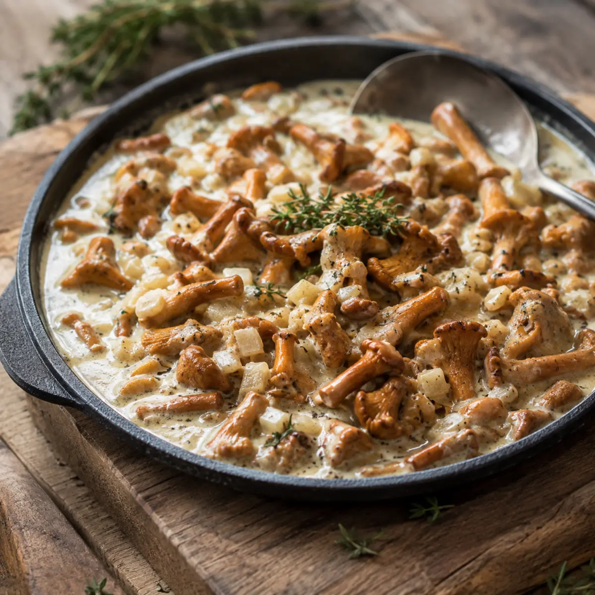Pfifferlingpfanne mit feiner Rahmsauce
