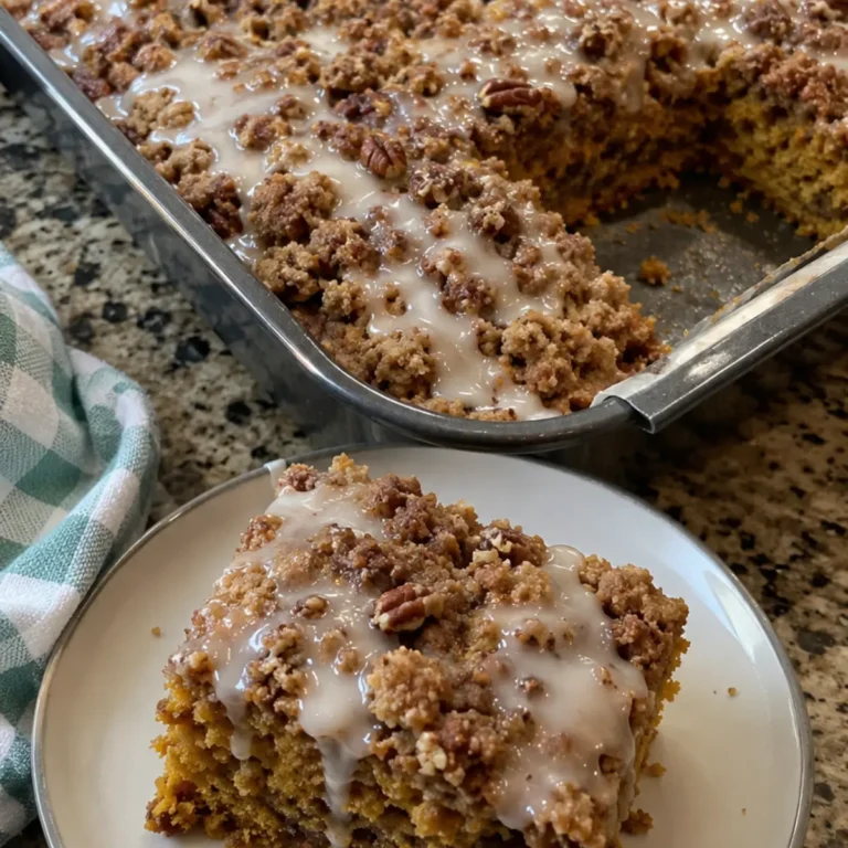 Pumpkin Coffee Cake with Maple Glaze