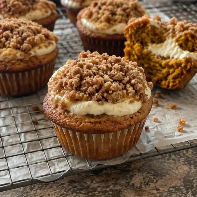 Pumpkin Streusel Muffins with Cream Cheese Filling