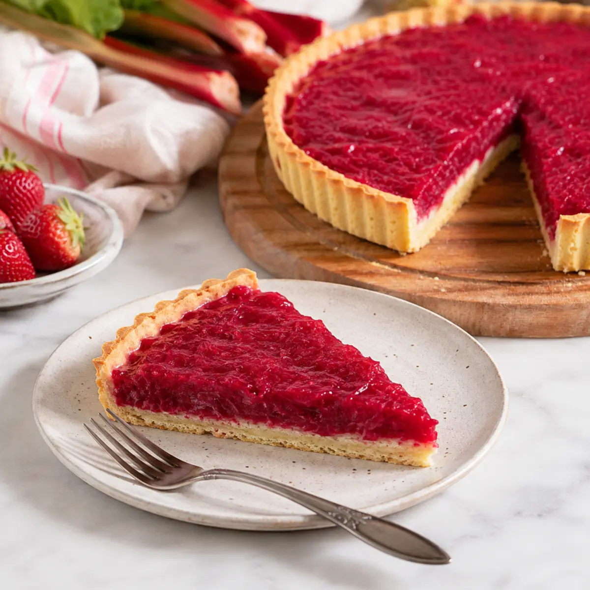 Rhabarbertarte mit Pudding