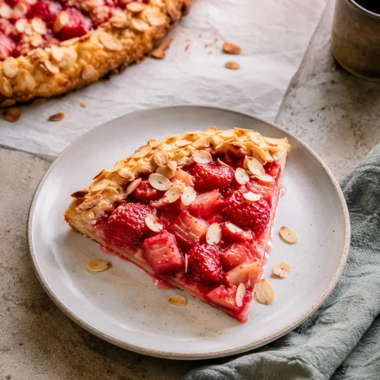 Rustikale Erdbeer Rhabarber Tarte