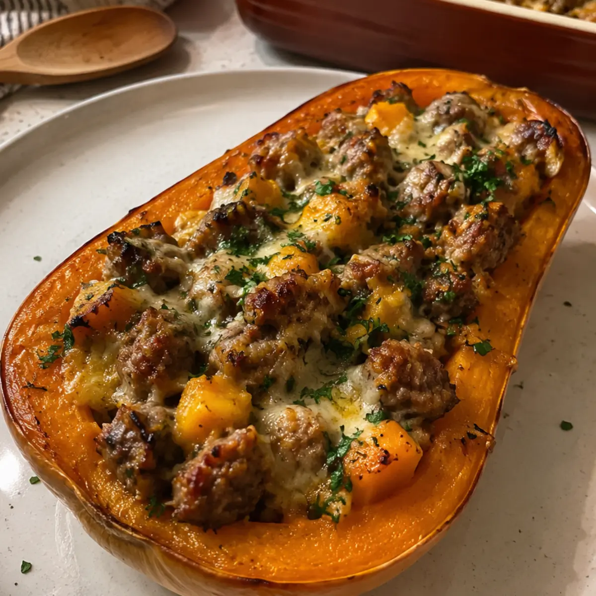 Sausage Stuffed Butternut Squash