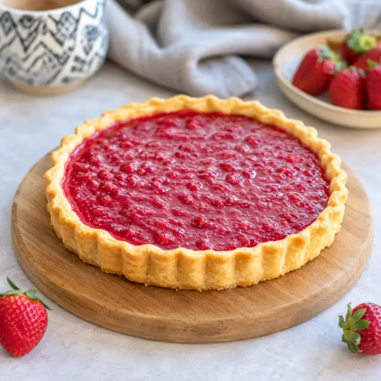 Süße Rhabarber Puddingtarte