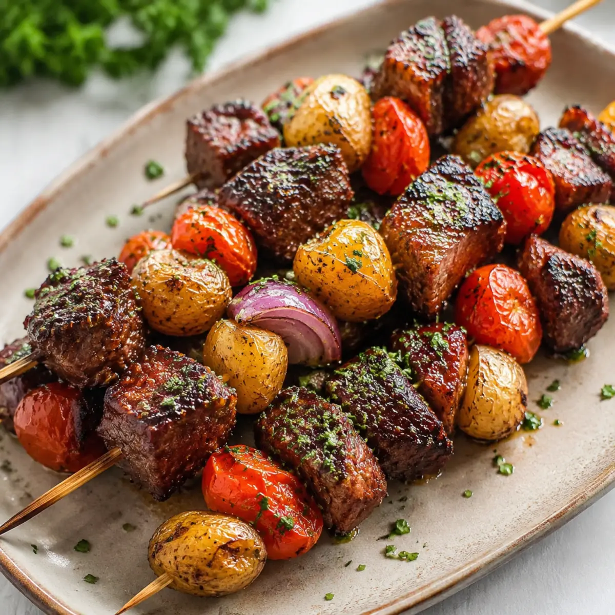 Steak-Kebabs mit Rosmarin und Knoblauch