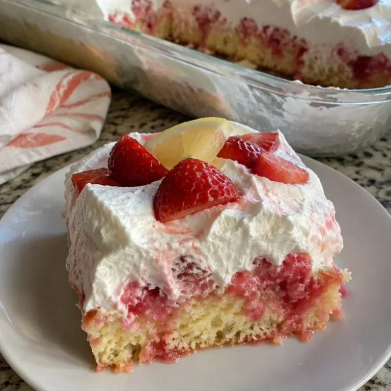 Strawberry Lemonade Poke Cake