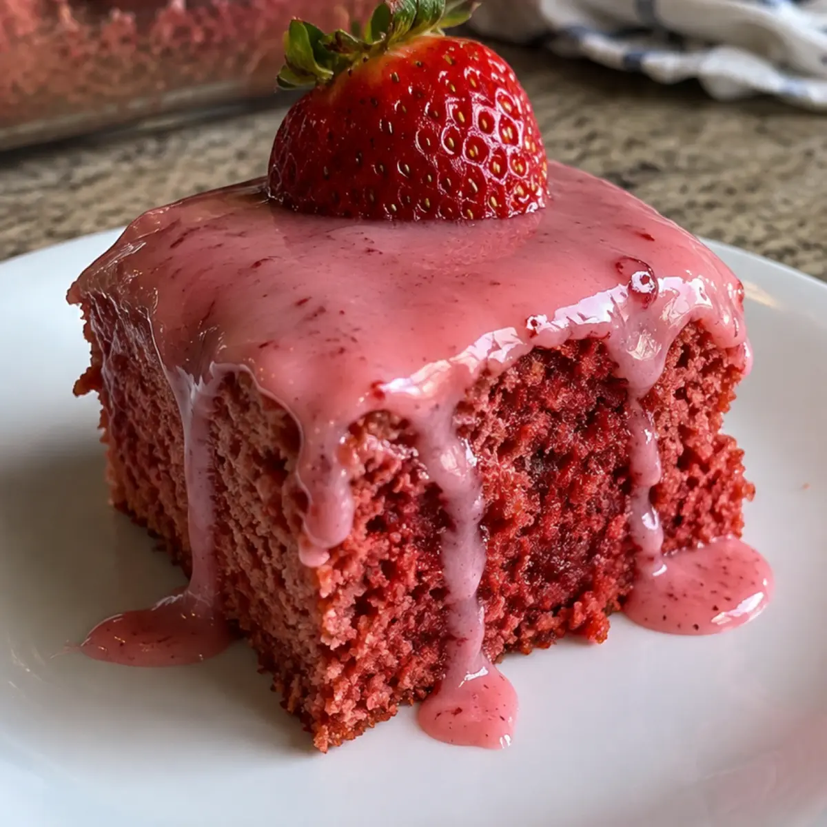 Strawberry Velvet Cake with Strawberry Glaze