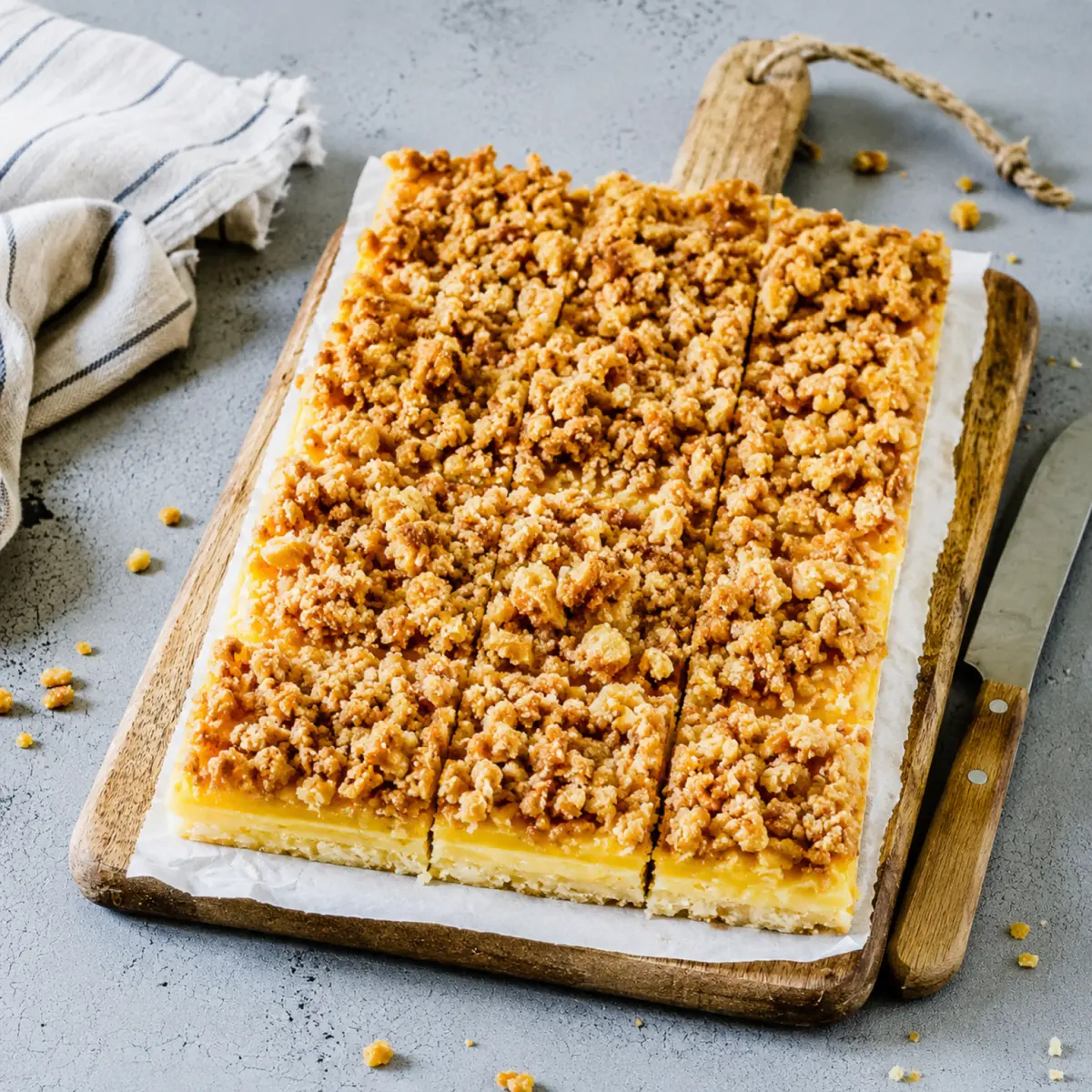 Walnusskuchen mit Pudding vom Blech