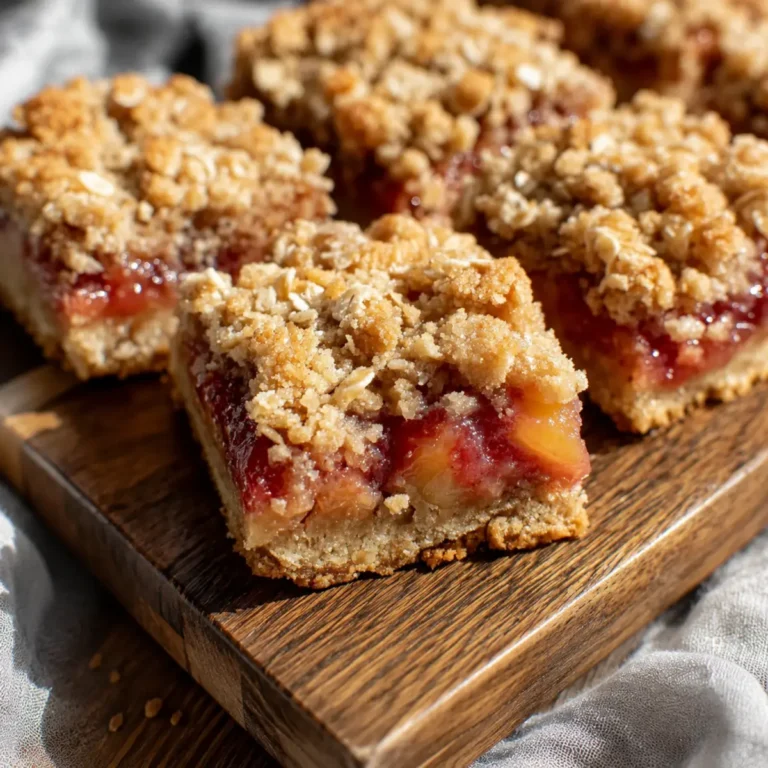 Würzige Rhabarber Crumble Riegel