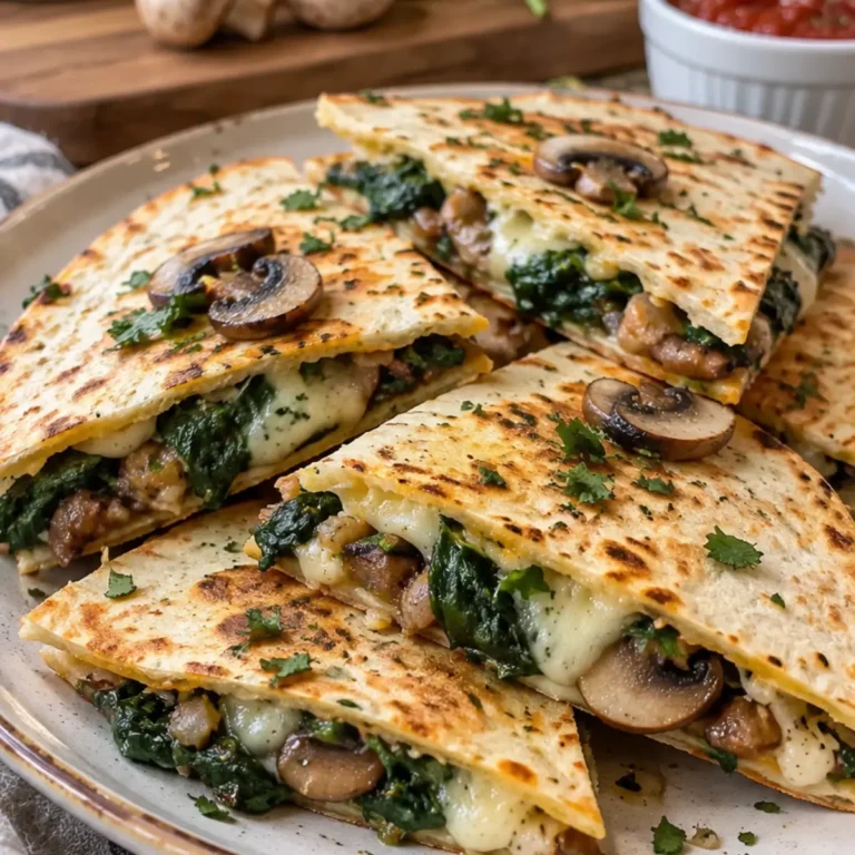 Baked Spinach and Mushroom Quesadillas