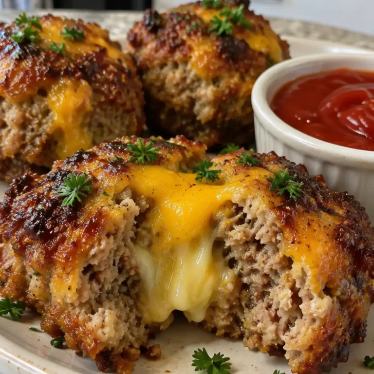 Cheesy Stuffed Meatloaf Bites