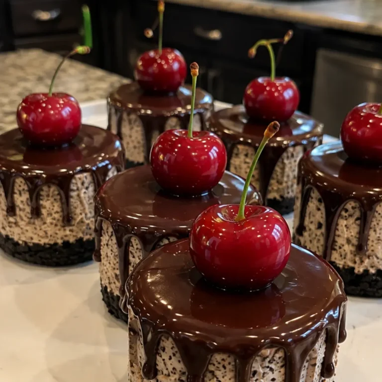 Cherry Chocolate Mini Cheesecakes