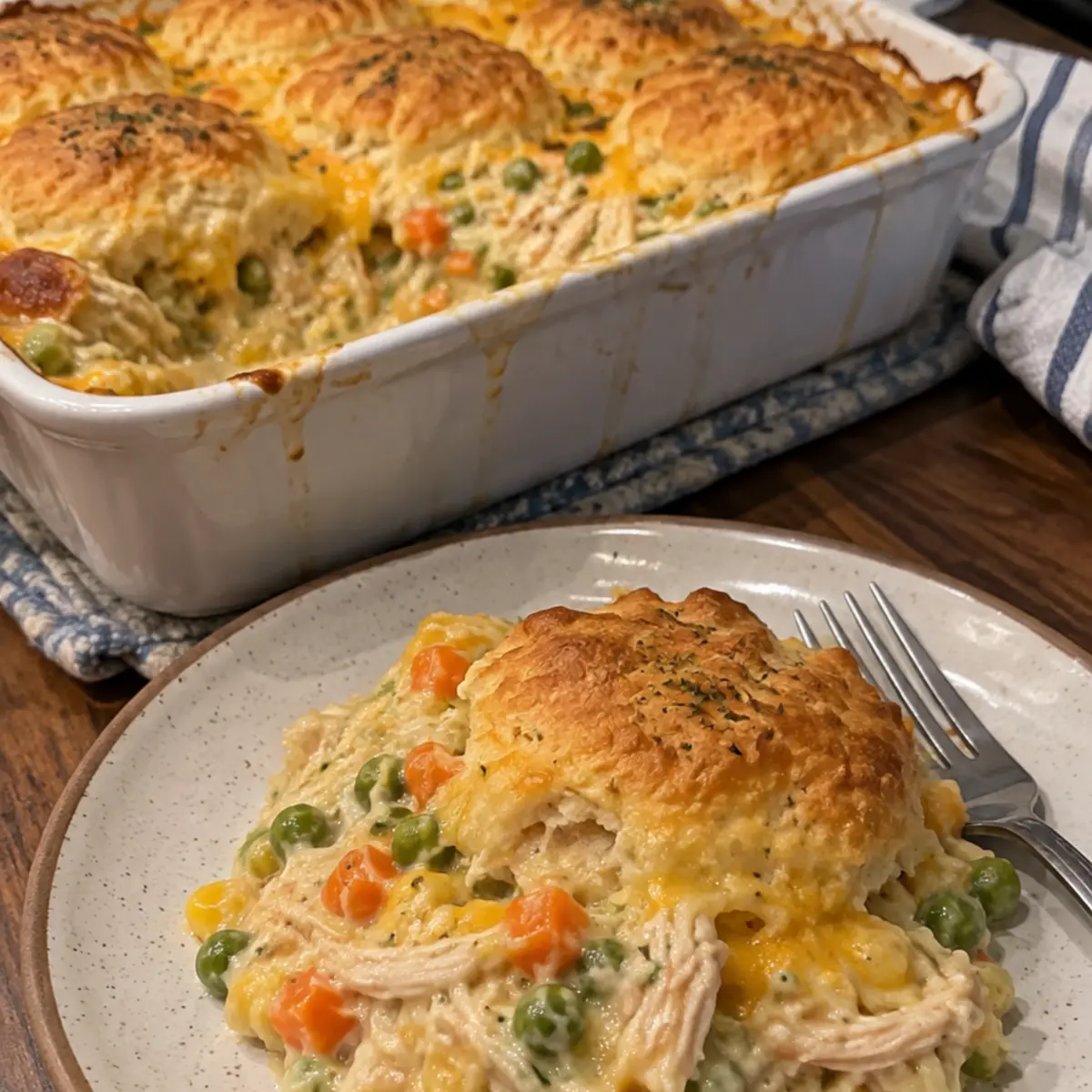 Chicken Pot Pie Biscuit Bake