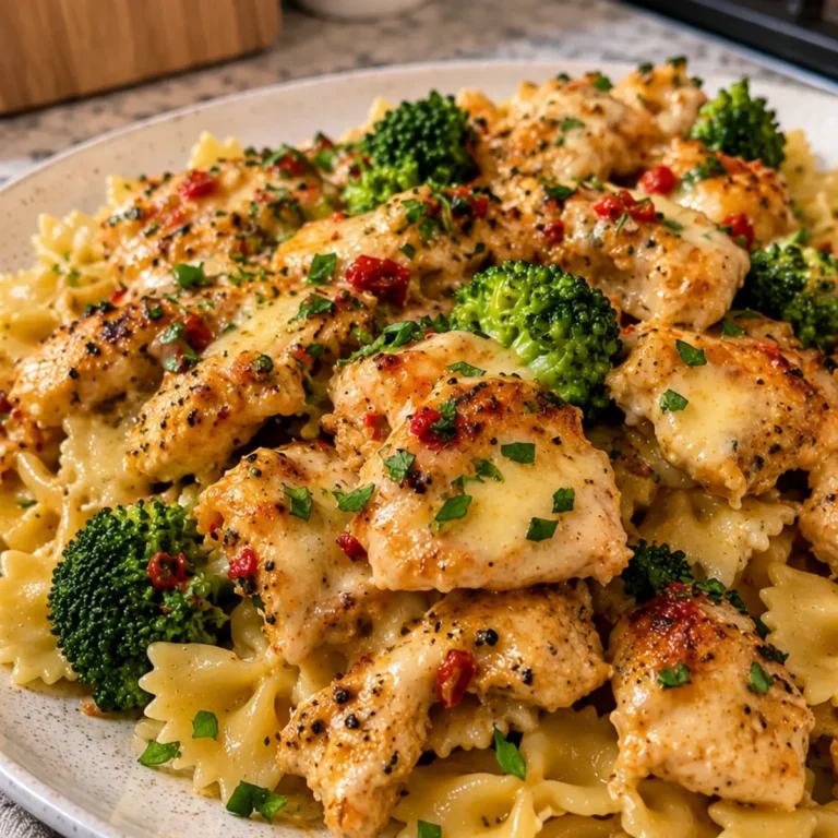 Cowboy Butter Lemon Bowtie Chicken with Broccoli