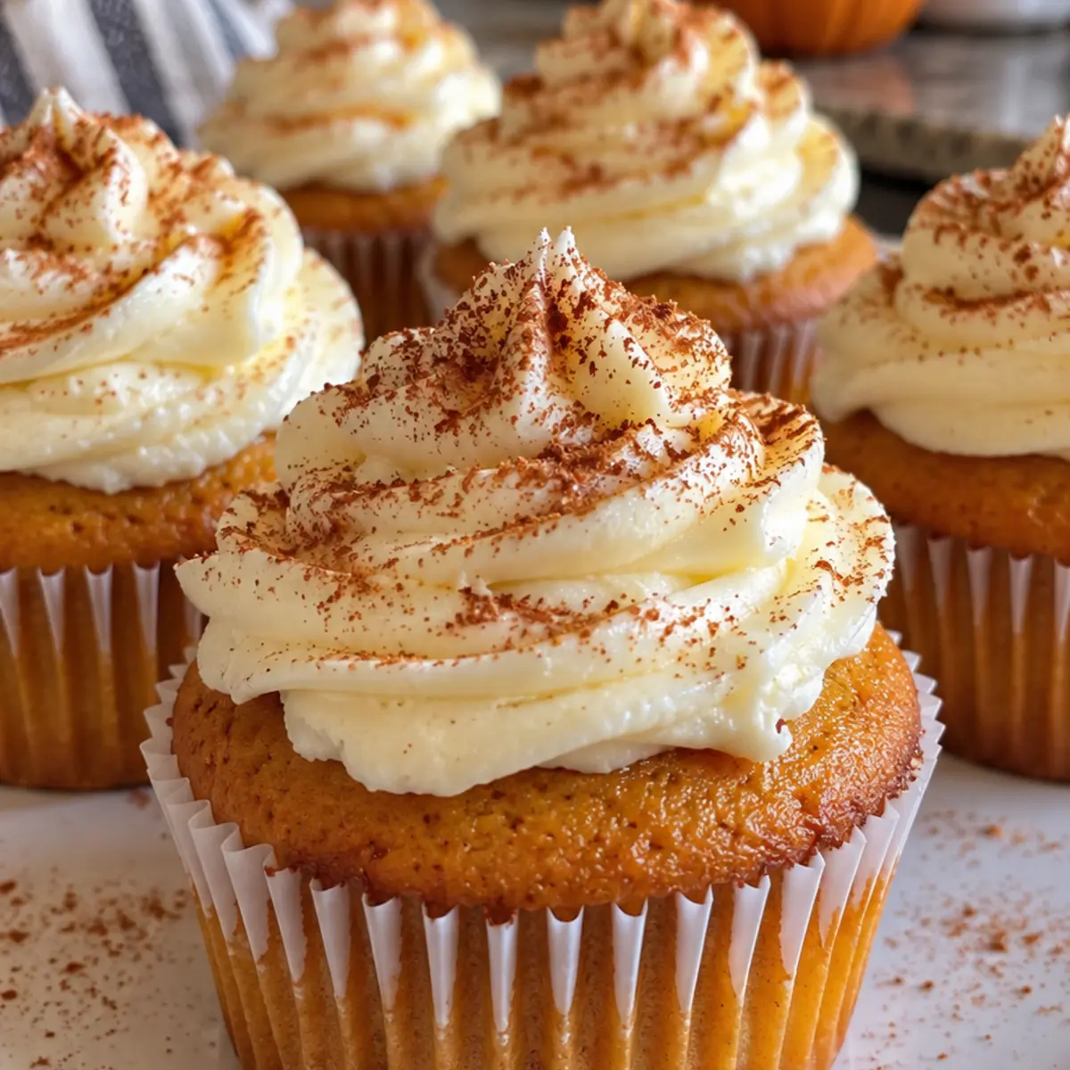 Cream-Filled Pumpkin Cupcakes