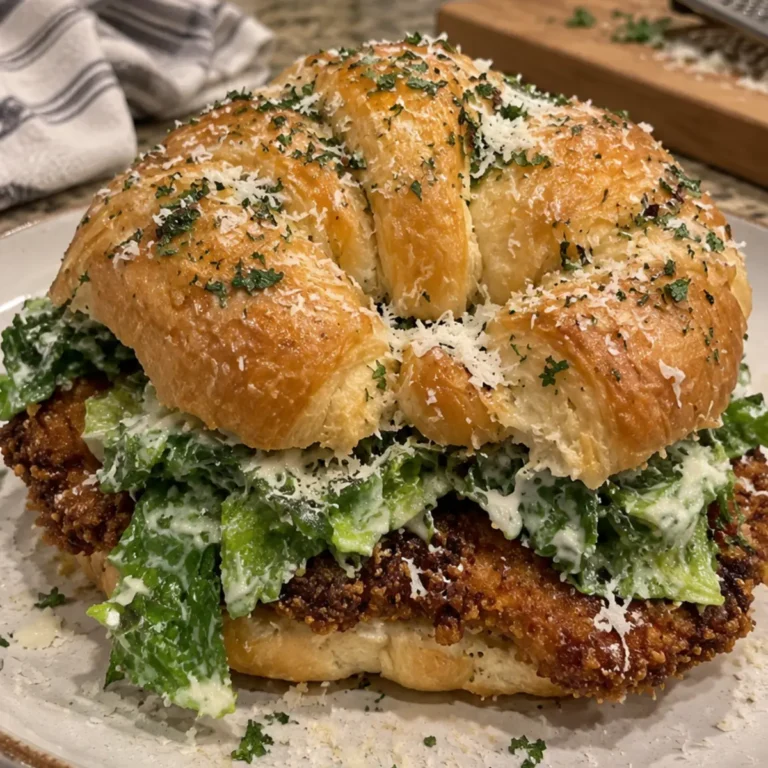 Crispy Chicken Caesar Croissant Sandwiches