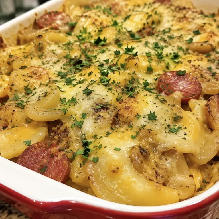Crock pot Pierogi Casserole with Kielbasa