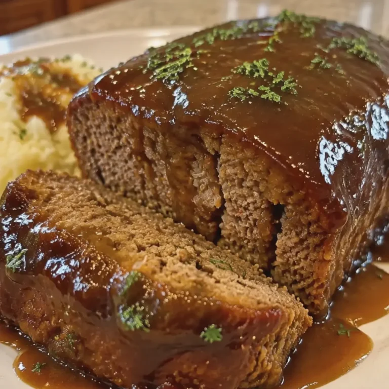 Crockpot Meatloaf with Brown Gravy