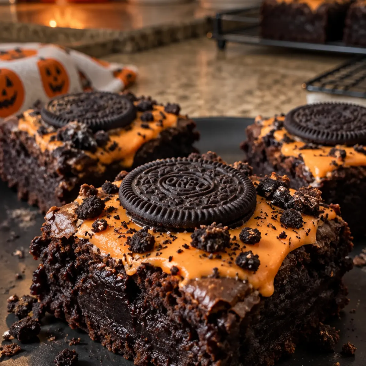 Halloween Oreo Brownies