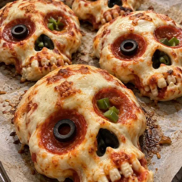 Halloween Pizza Skulls
