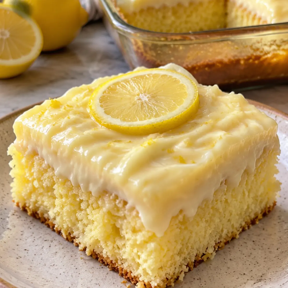 Lemon Pudding Soaked Cake