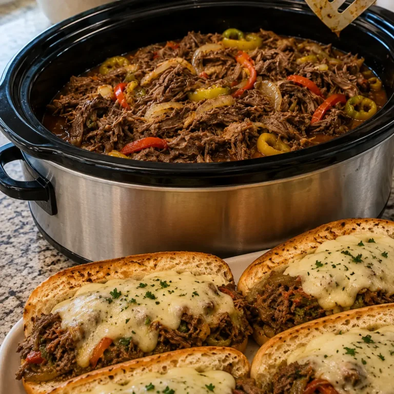 Melt in Your Mouth Mississippi Cheesesteak Crockpot Beef