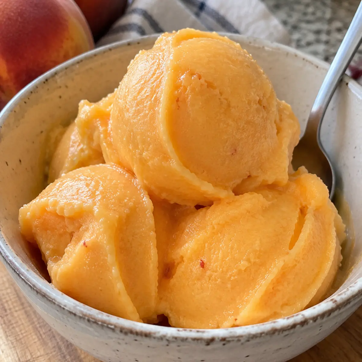 Peach Sorbet Without Ice Cream Maker