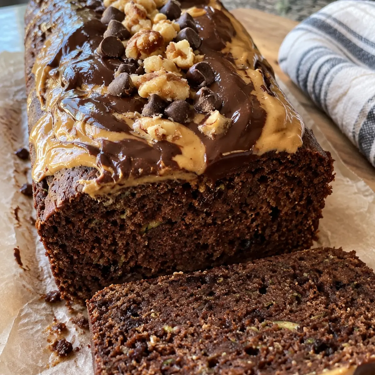 Peanut Butter Chocolate Zucchini Bread