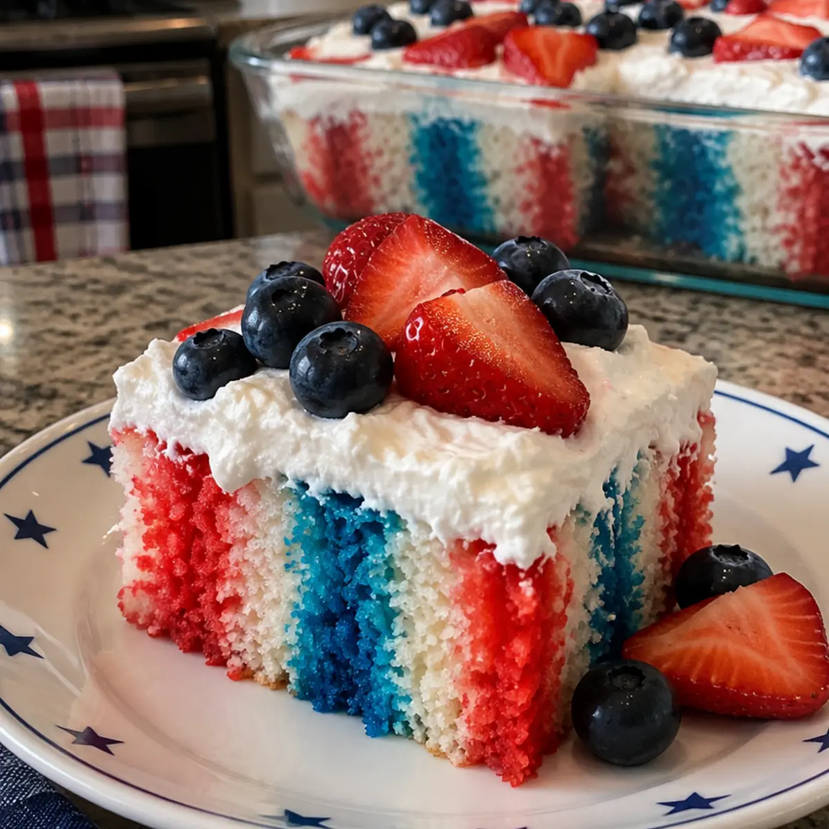 Red, White and Blue Poke Cake