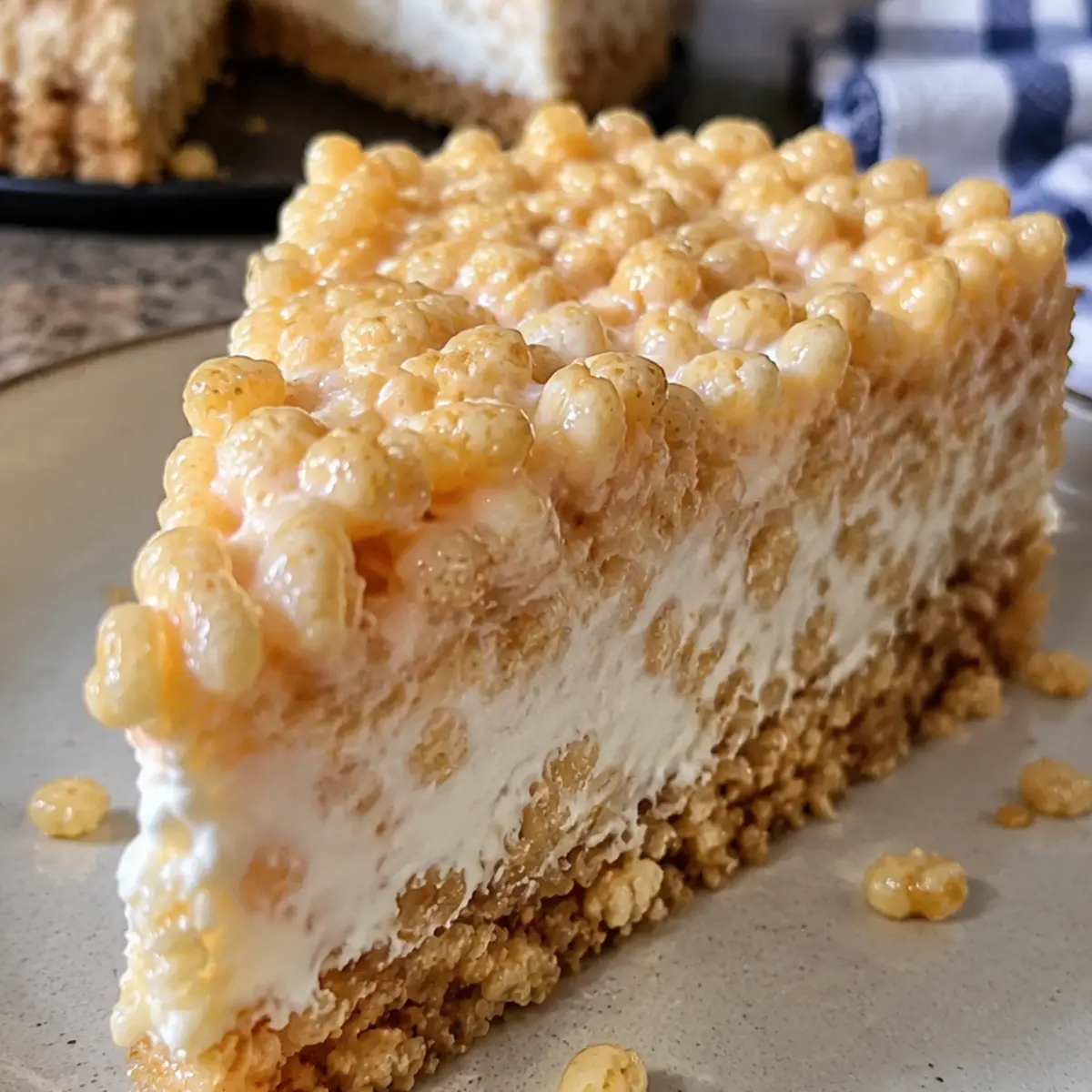 Rice Krispy Treat No-Bake Cheesecake
