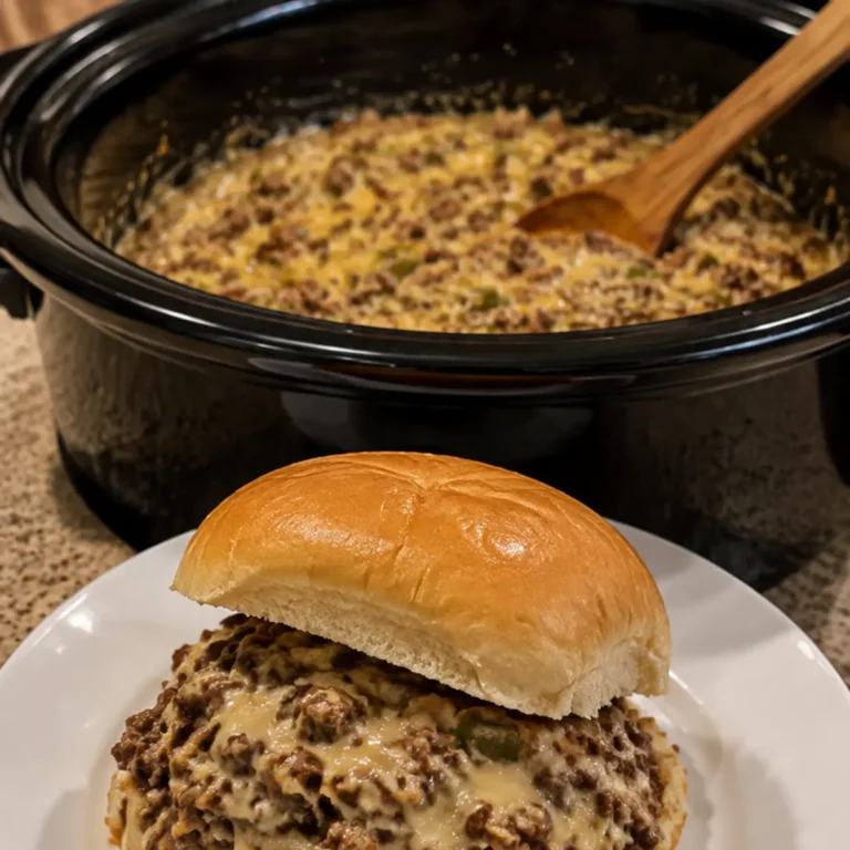 Slow Cooker Philly Cheesesteak Sloppy Joes